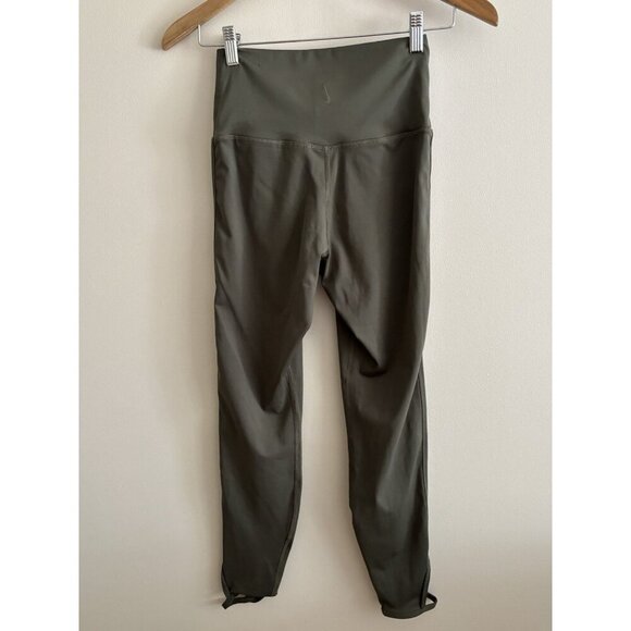Nike Leggings Cross Front Small Green Stirrups Pull On Stretch Yoga Logo - Picture 6 of 10
